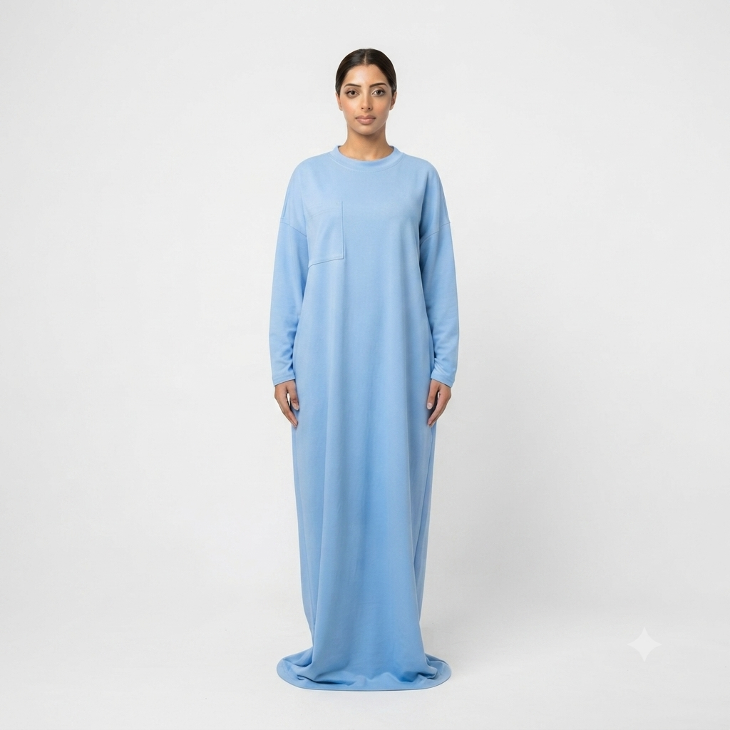 T-shirt jurk baby blauw - viscose