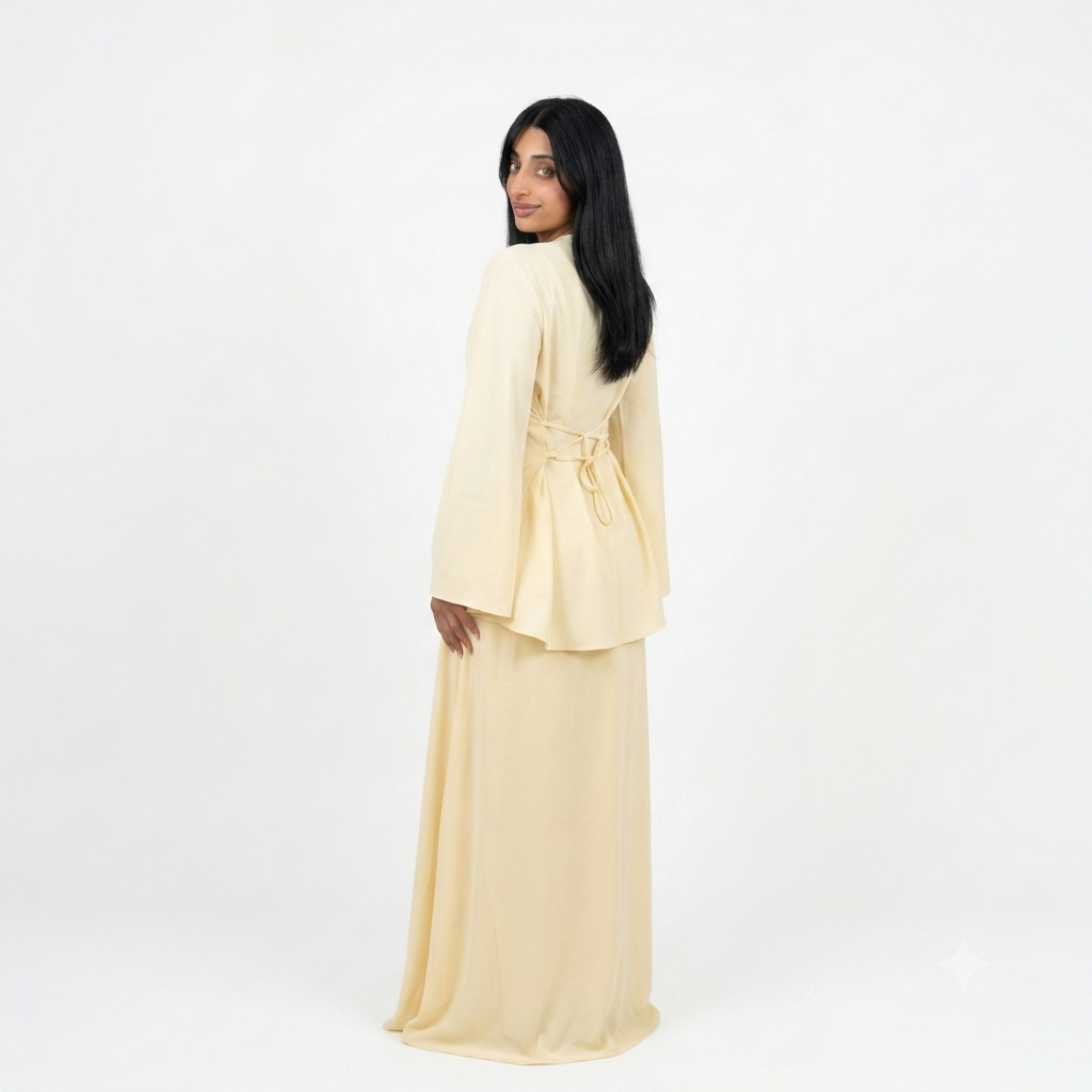 Zaria esemble rok met verstelbare blouse - butter yellow