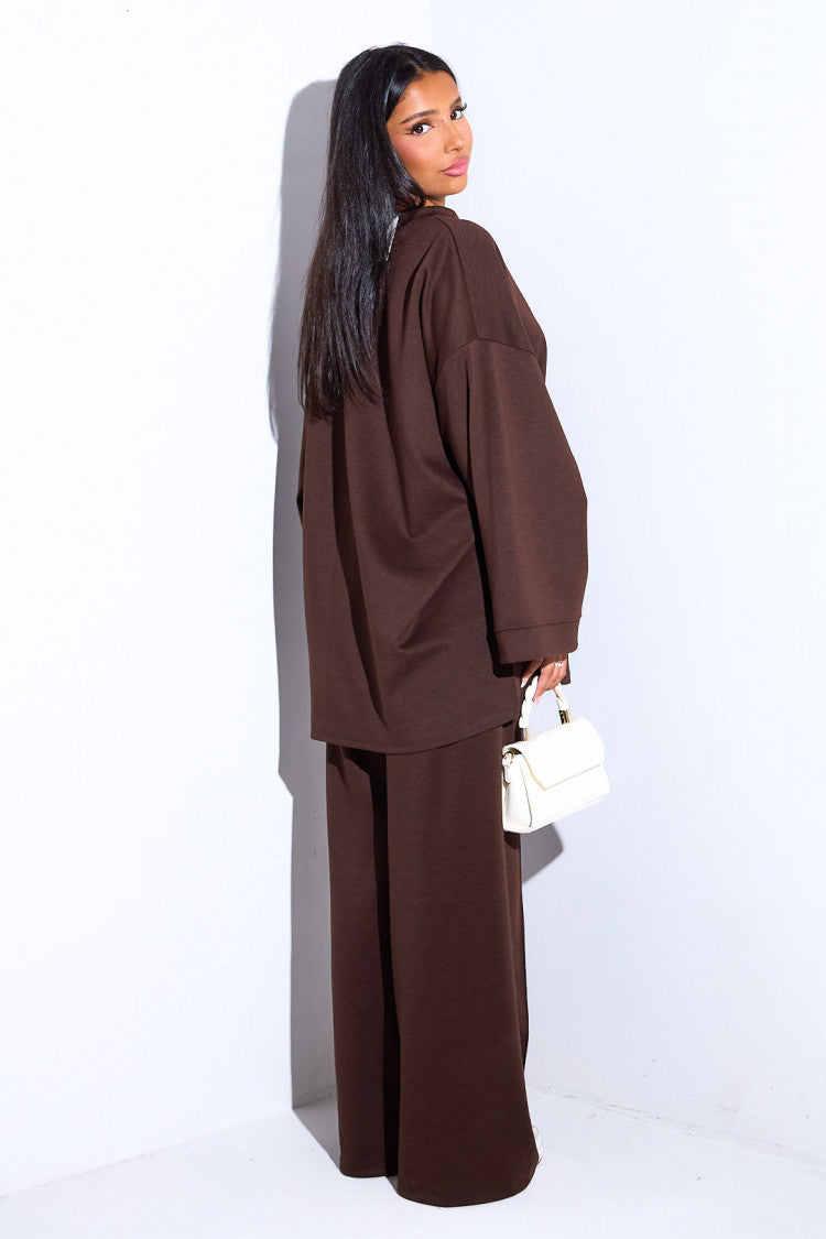 Comfy co-ord set met lange top en oversized broek