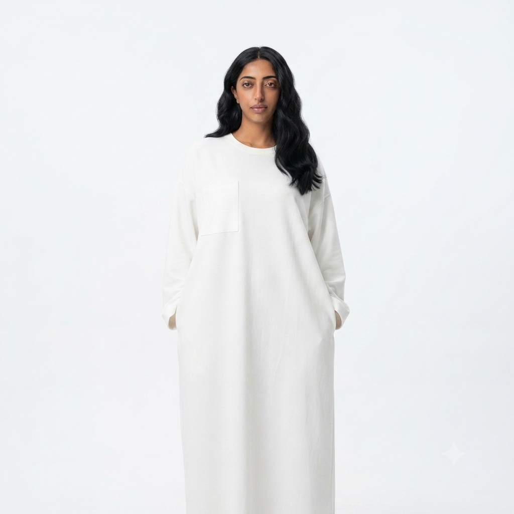 T-shirt jurk van viscose - wit