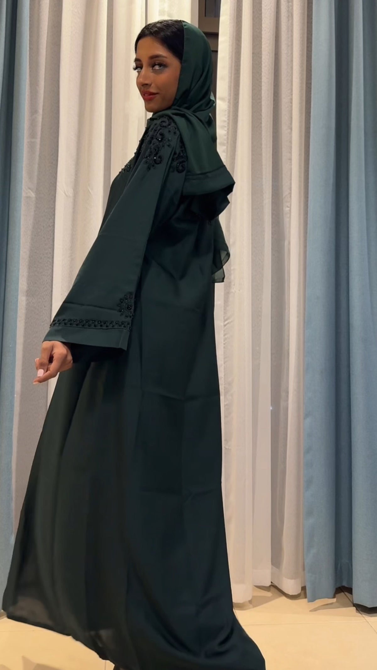 Dubai bedrukte abaya groen