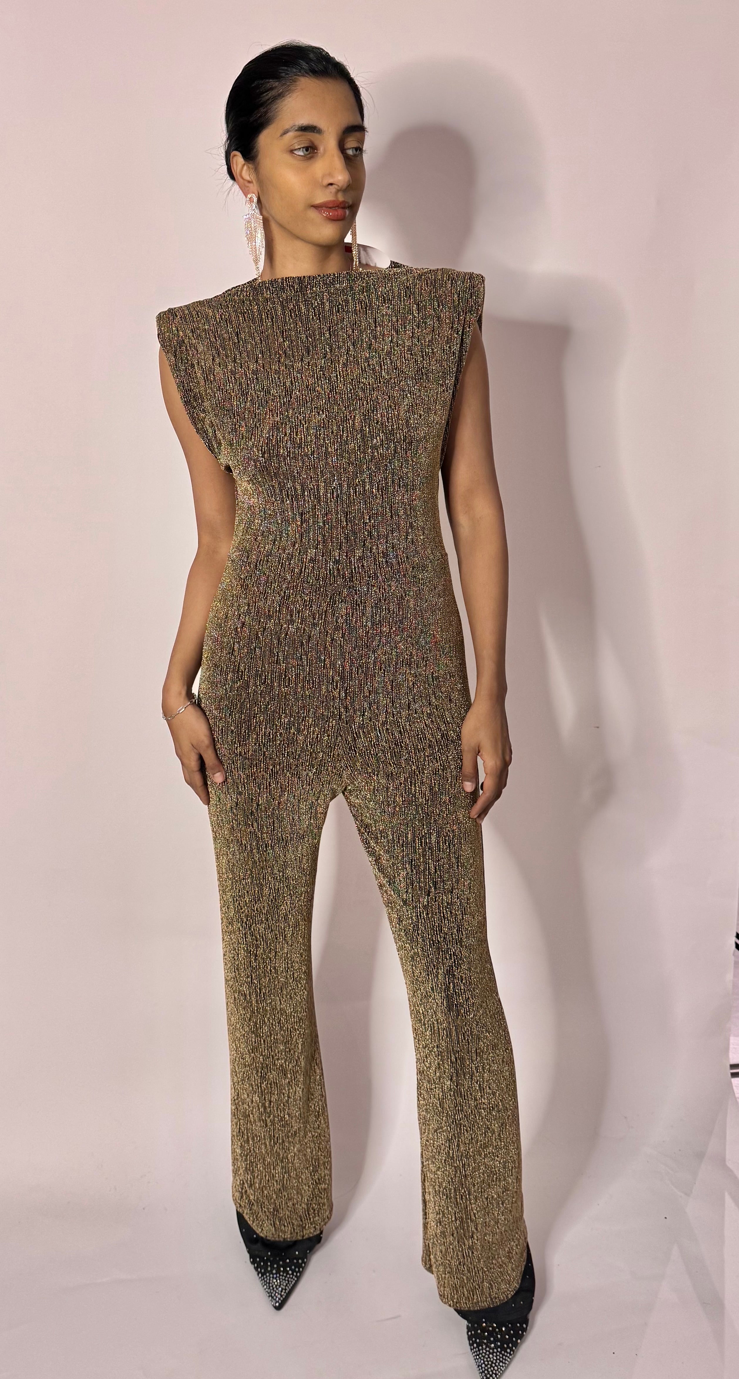 Stretch jumpsuit goud (emilie45)