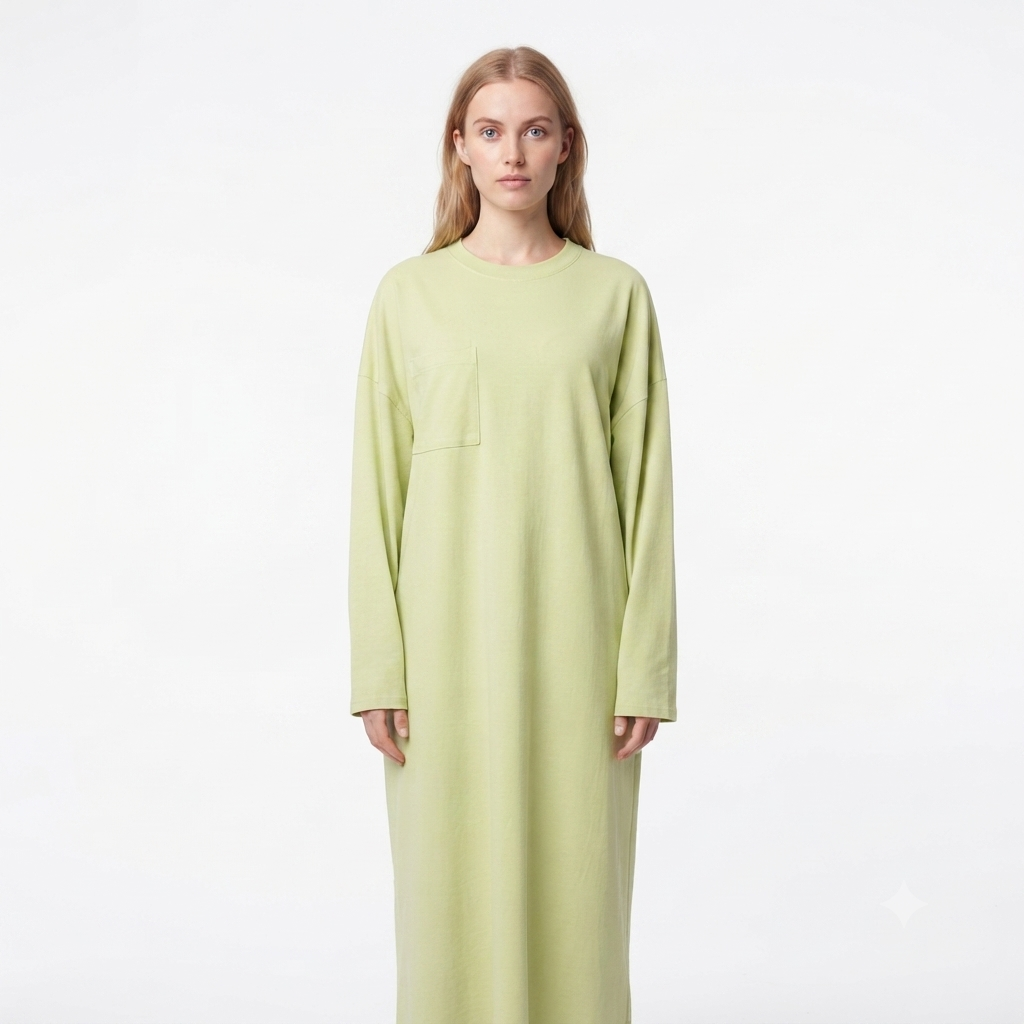 T-shirt jurk mint groen - viscose