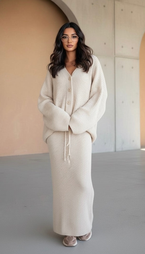 Gebreiden rekbare rok met oversized trui - MYBL5