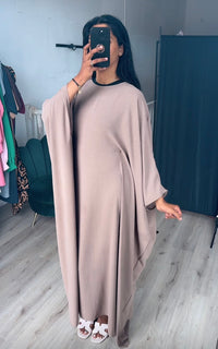 Abaya jurk met touwtjes taupe