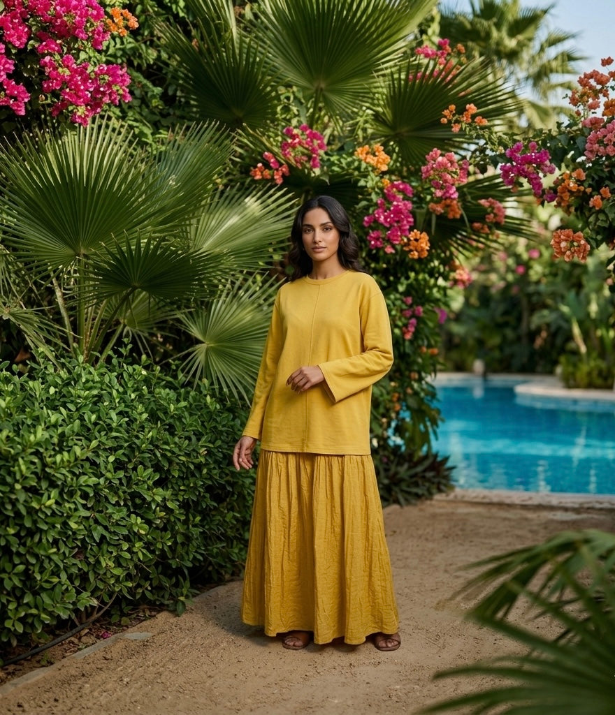 Lella long sleeves dress - butter yellow