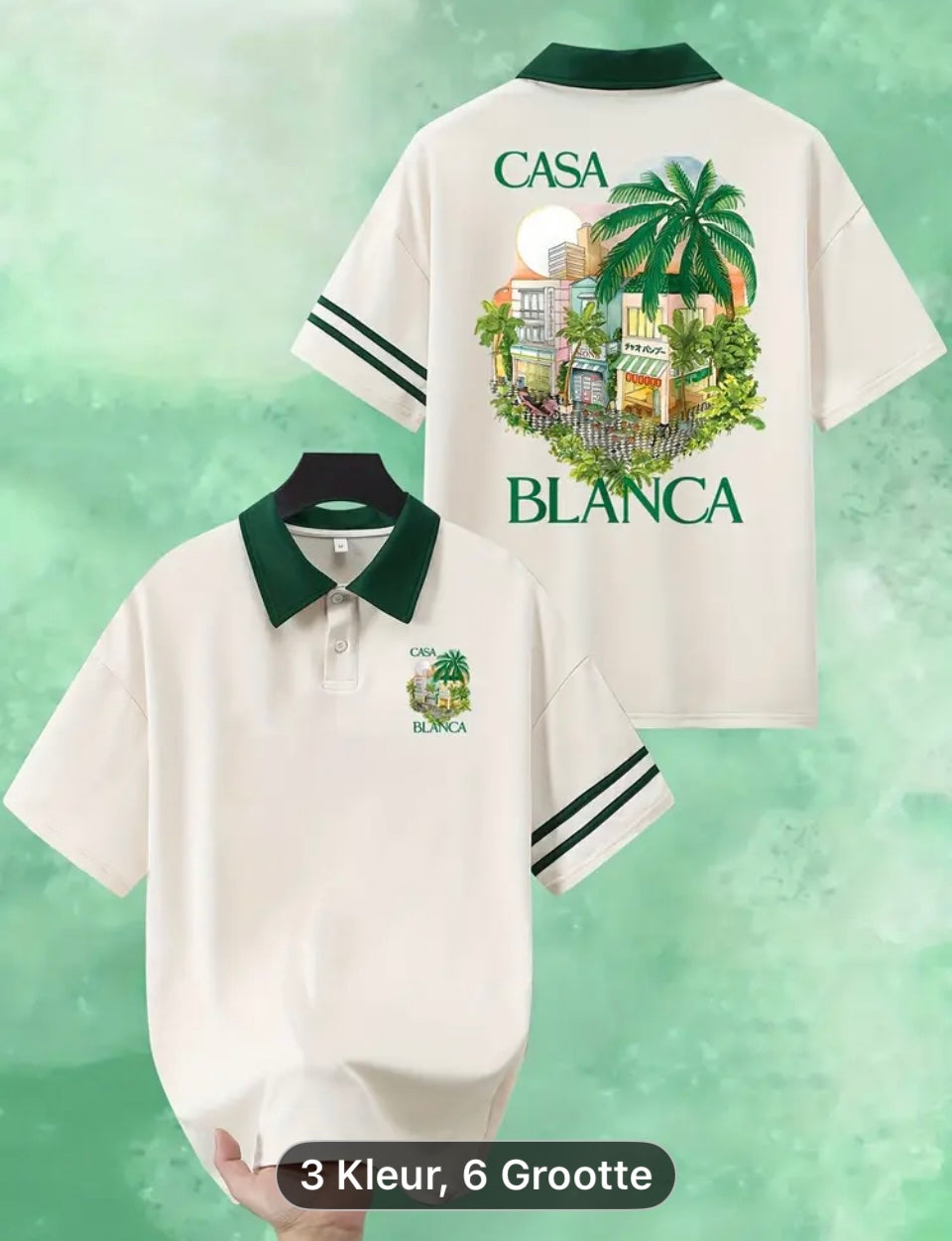 Casablanca t-shirt groen wit