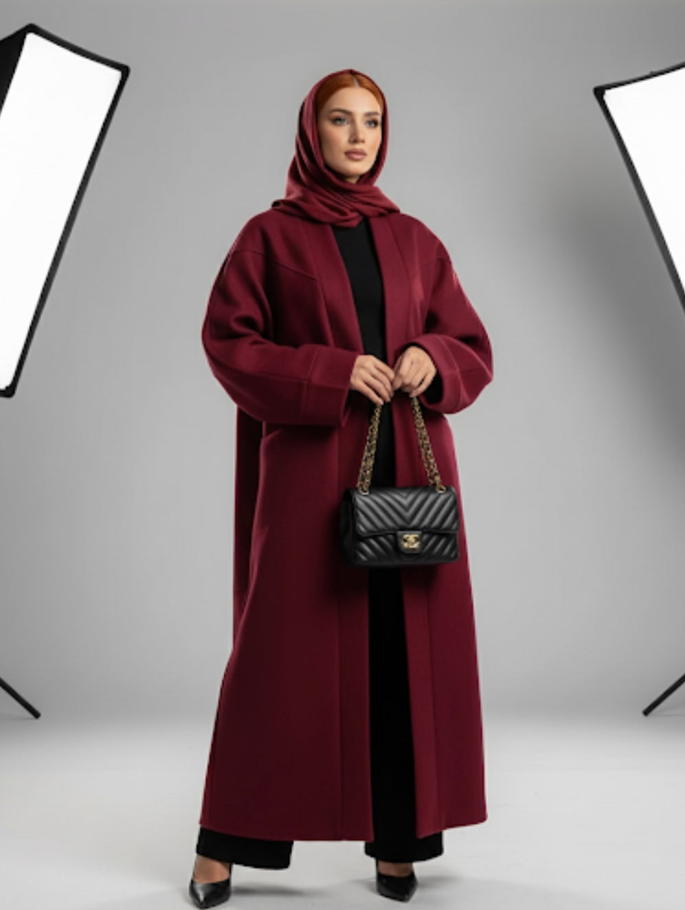 YASMINE BURGUNDY MANTELJAS PRE ORDER