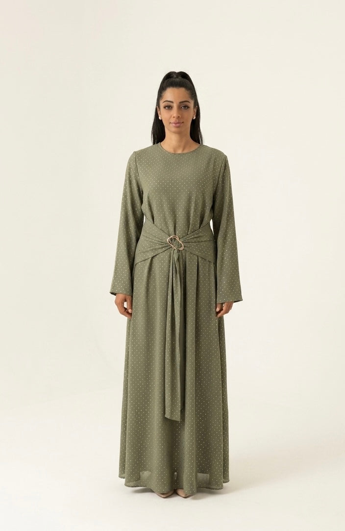 Nenna long sleeves dress - khaki