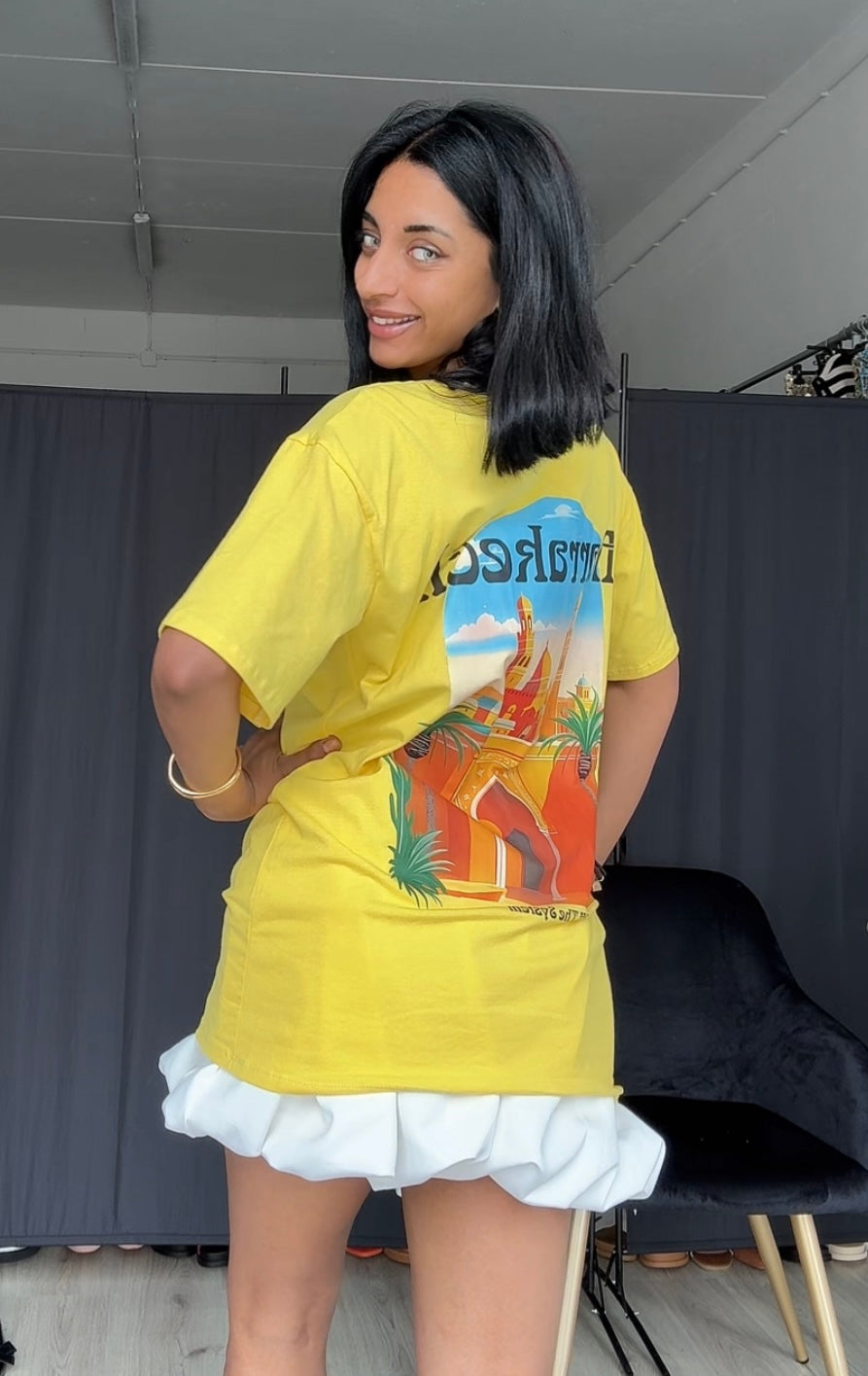 Marrakech katoenen t-shirt geel - unisex