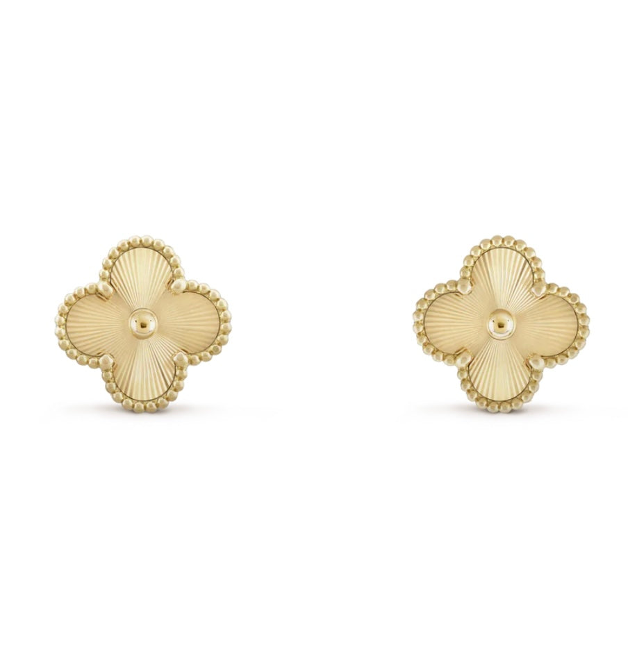 Clovers oorbellen goud