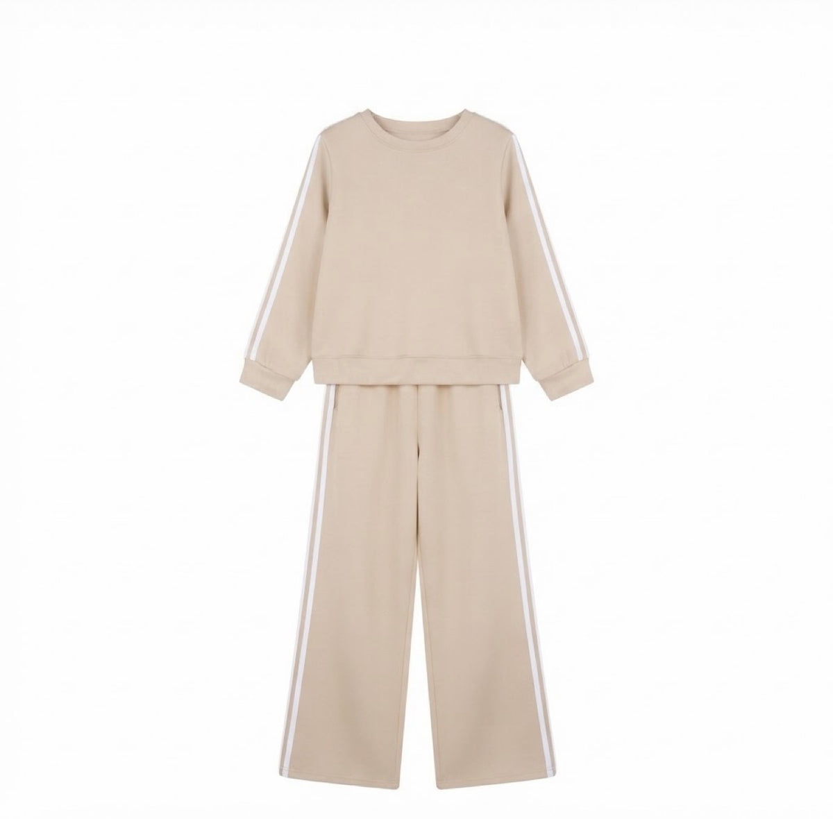 Sportieve Co-ord Set met Zijstrepen | Comfortabele Dames Jogging Outfit