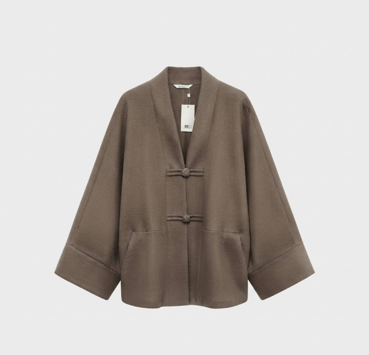 Stijlvolle Beige Jas met Knoopsluiting