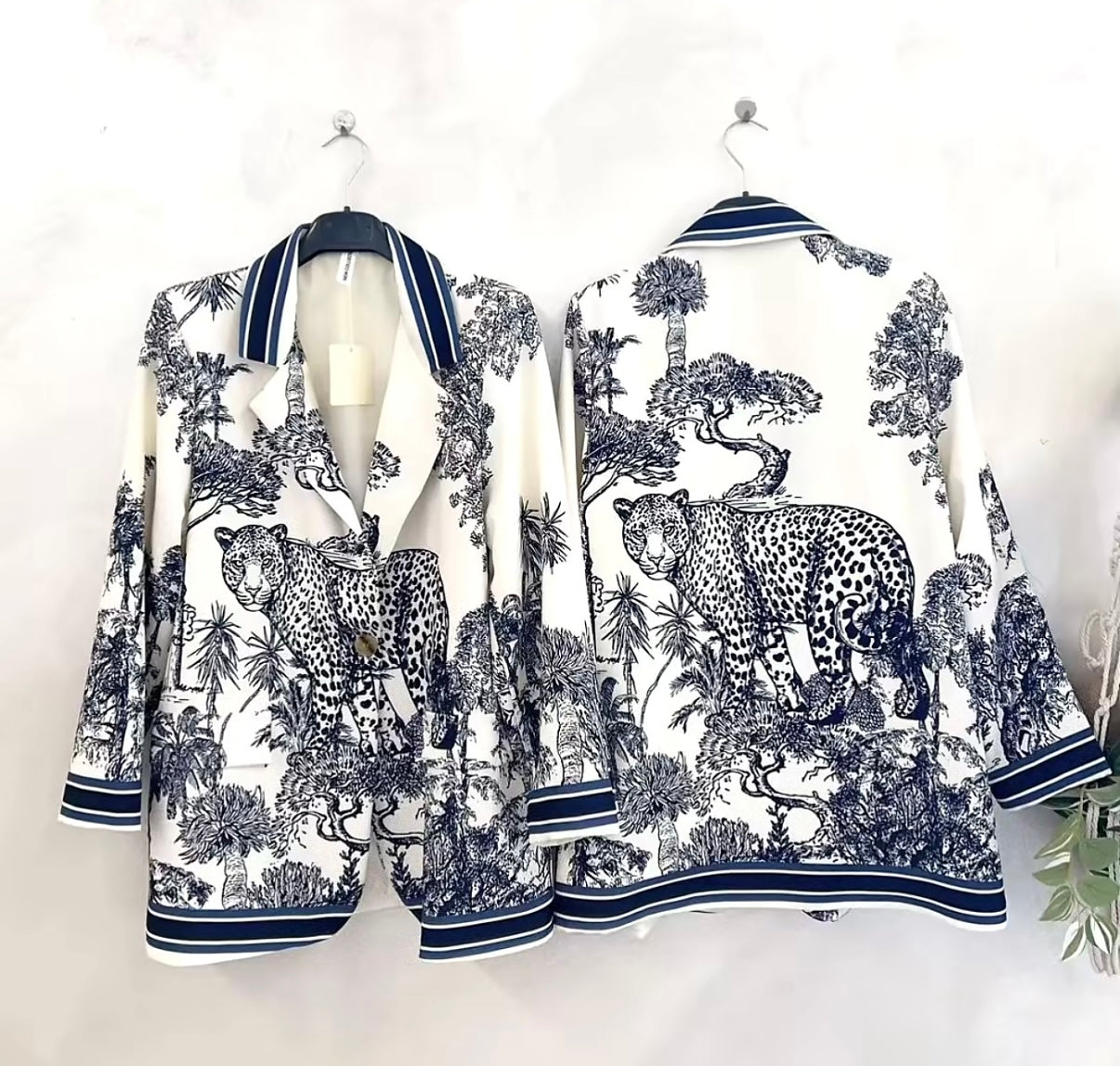 White blue oversized blazer - exclusive edition