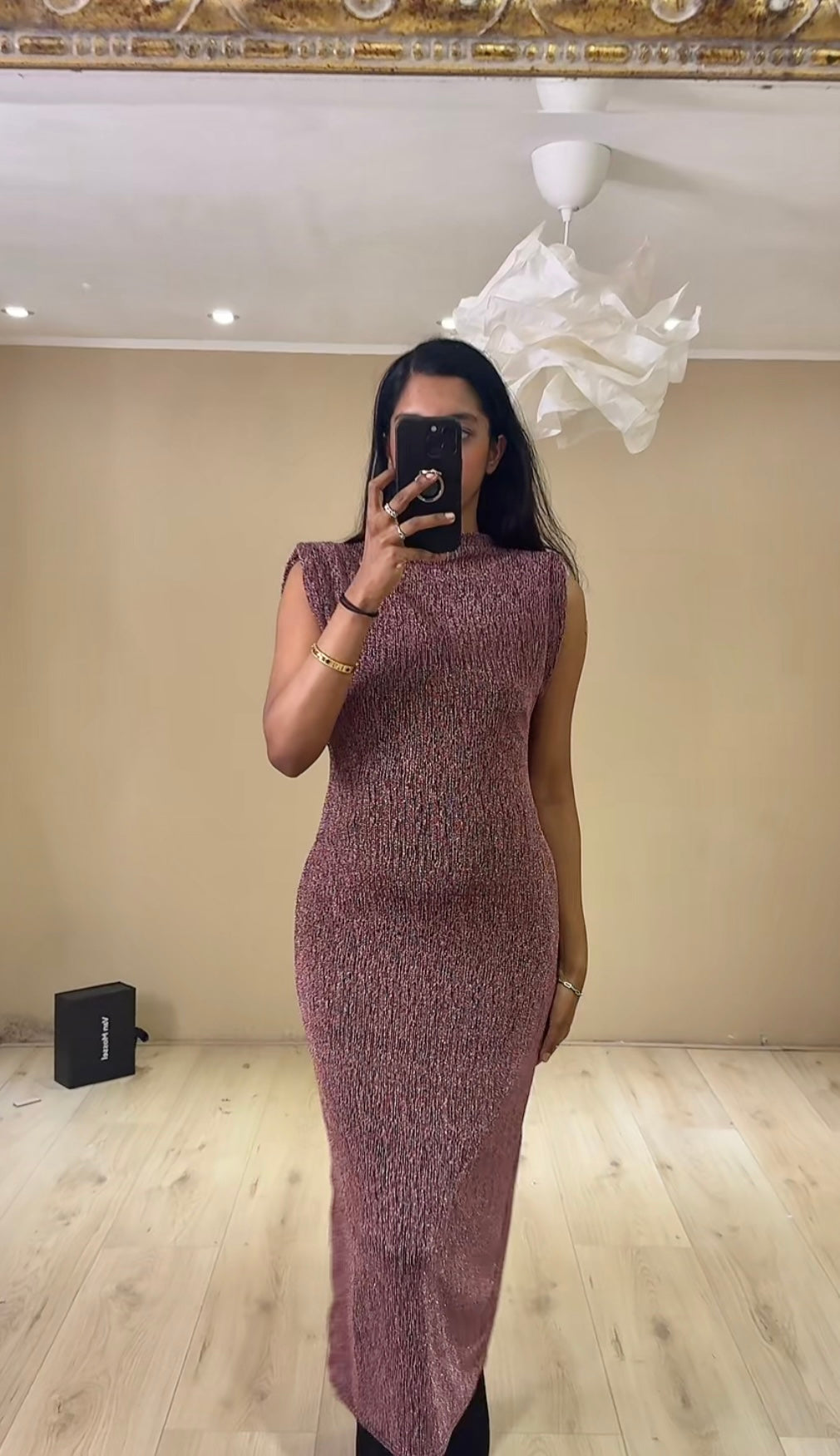 Casual rekbare glitter jurk