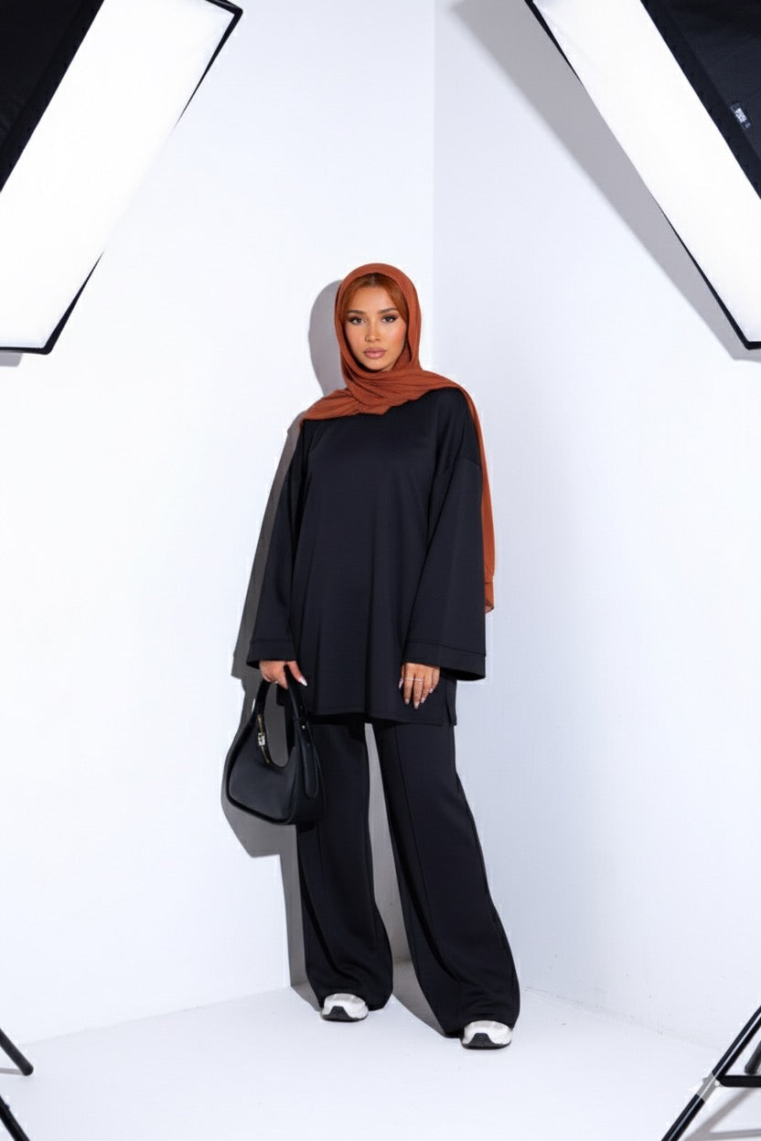 Comfy co-ord set met lange top en oversized broek