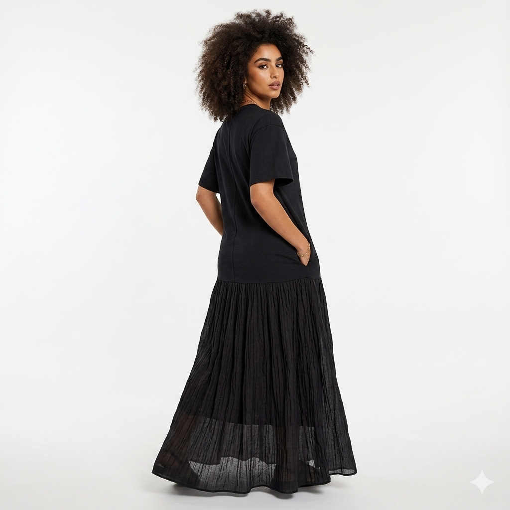 Lella short sleeves dress black
