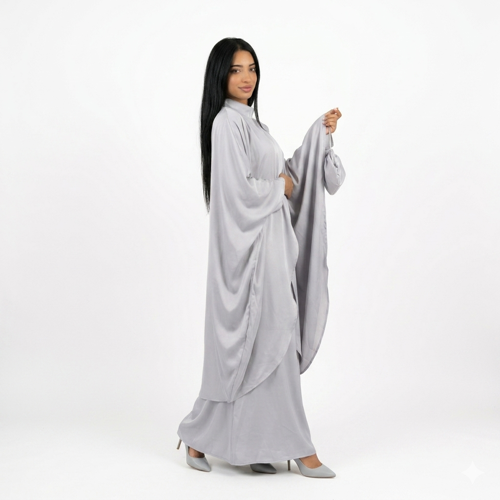 Serenity blouse met rok set - licht grijs