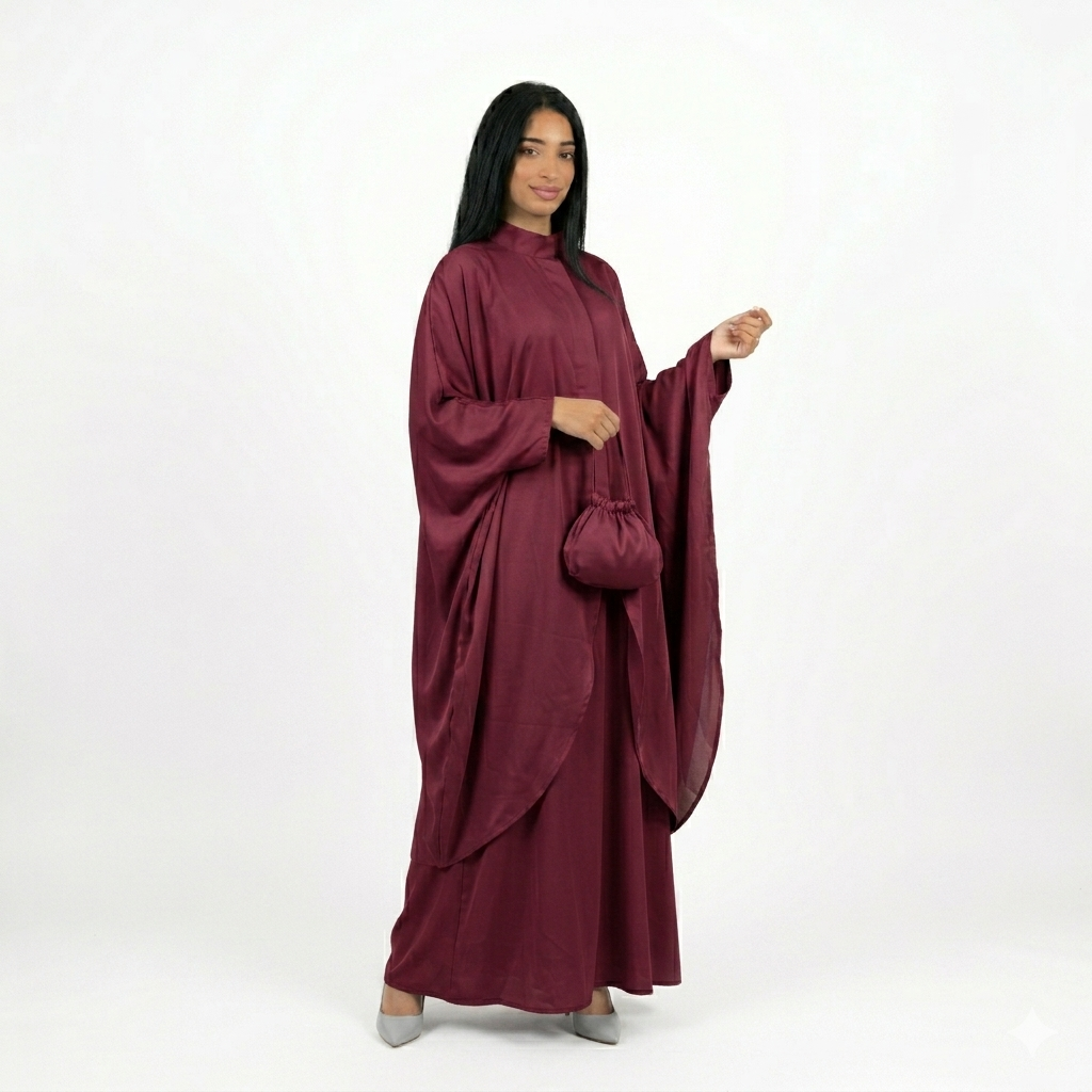 Serenity blouse met rok set - burgundy