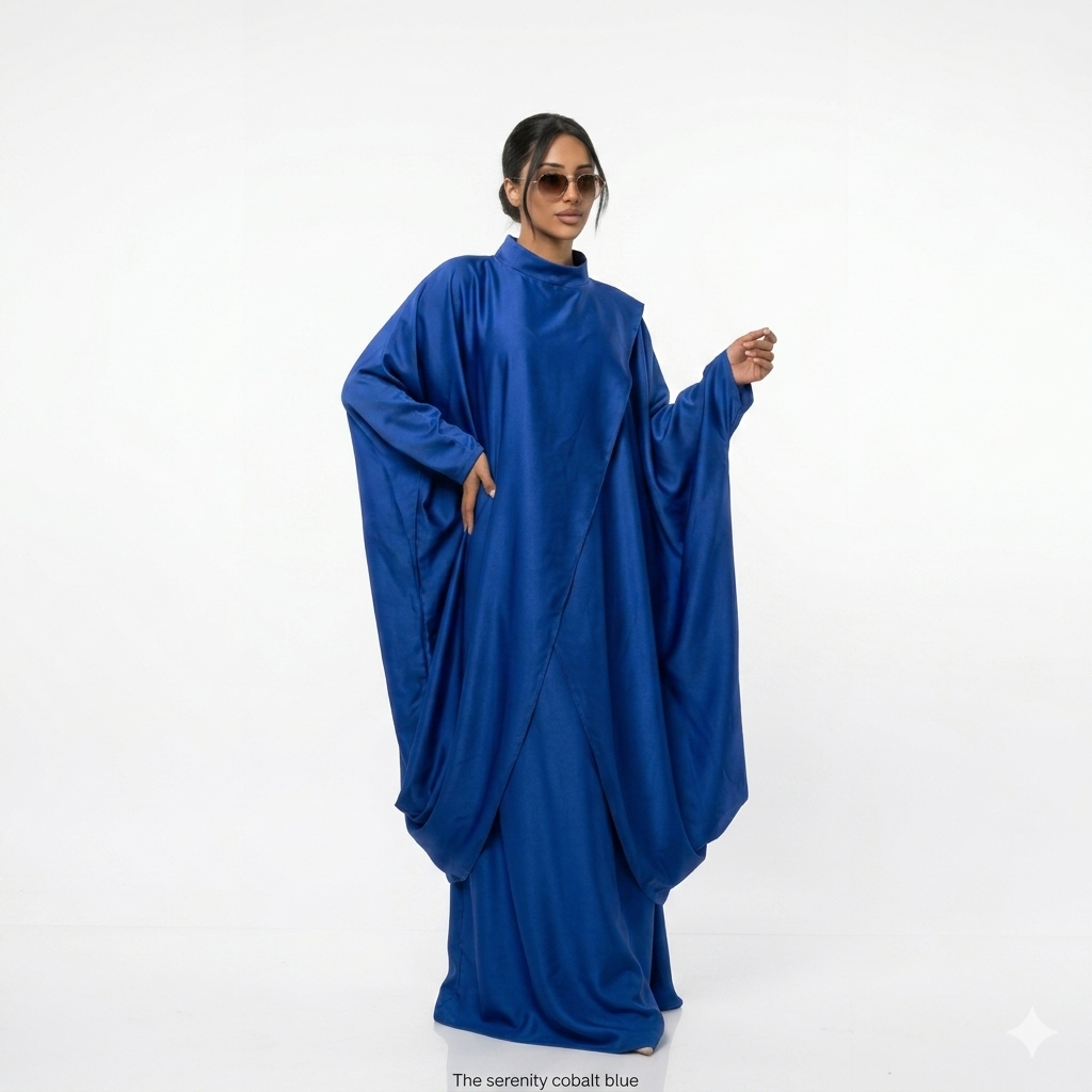 Serenity blouse met rok - kobalt blue