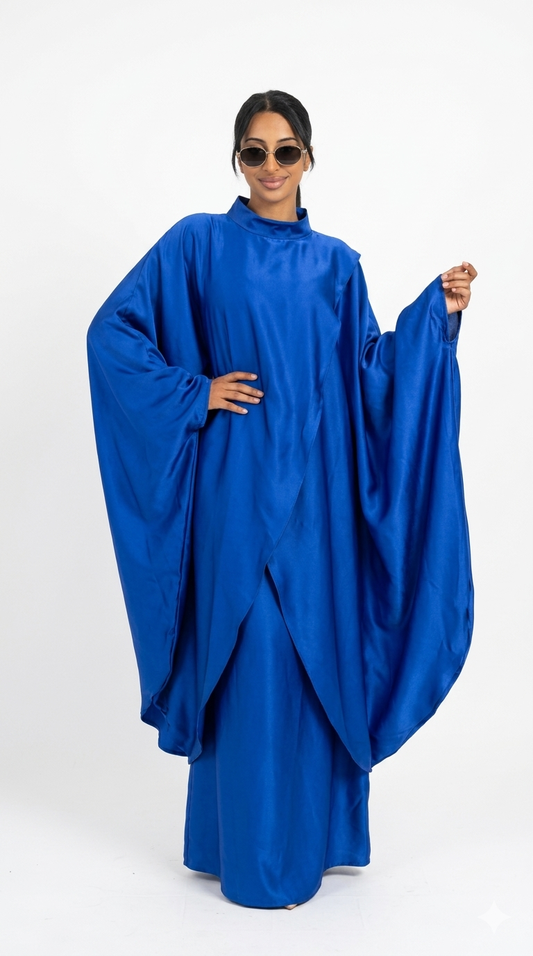 Serenity blouse met rok - kobalt blue