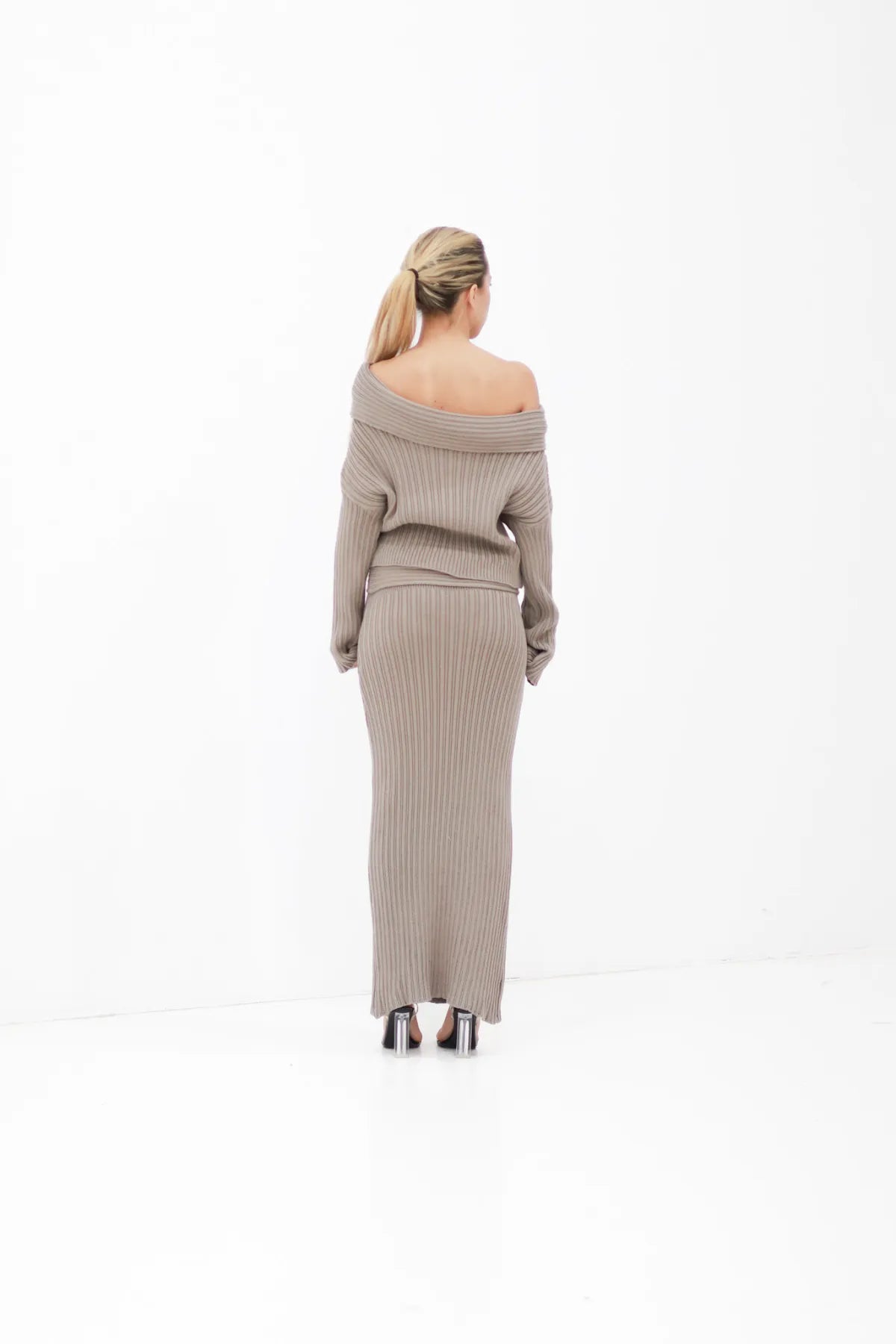 Oversized trui met rekbare rok