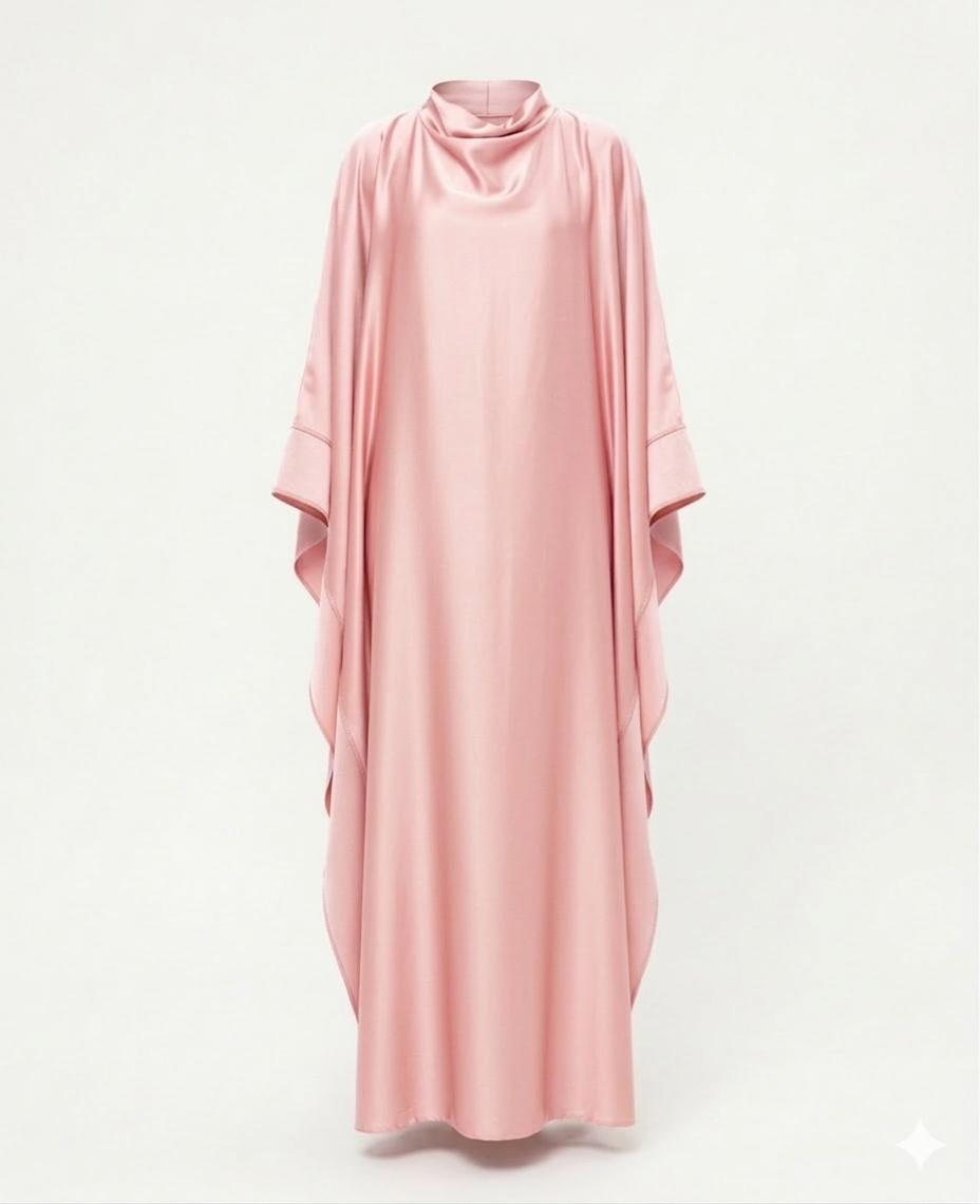 Kaftan de soiree met grote strik roze - KF01