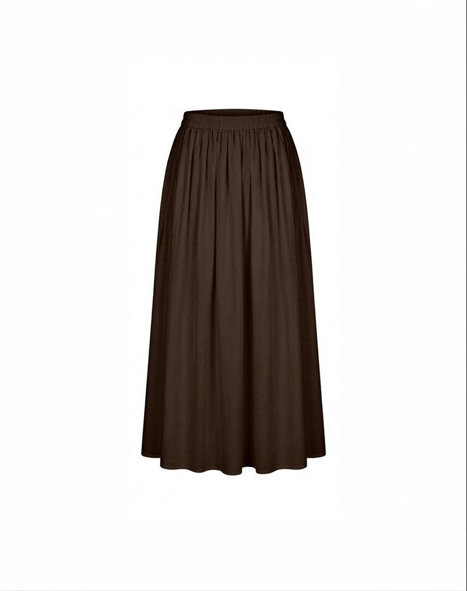 Cotton de aura skirt - brown CDS01