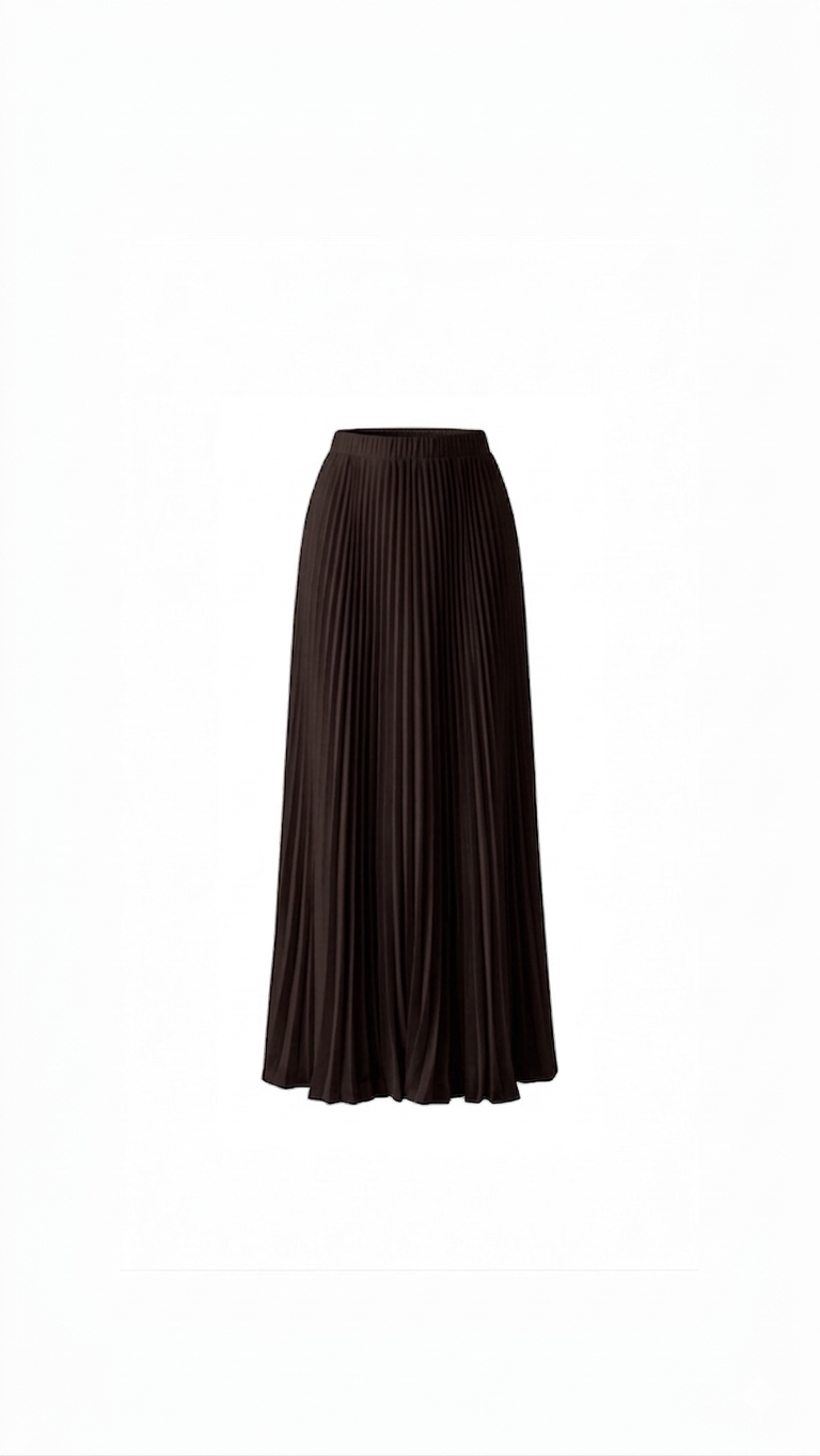 L'Essentielle Plissée - dark brown rok ruffles