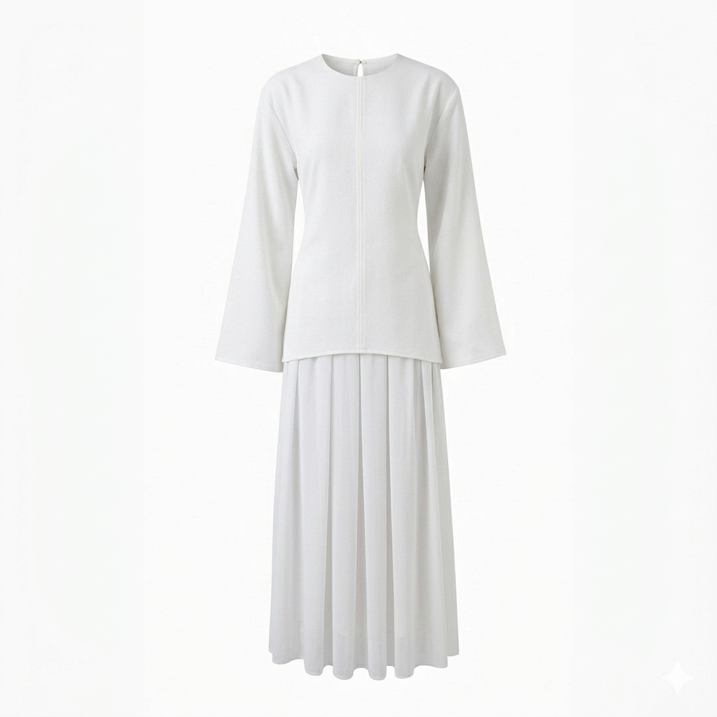 Zaria esemble rok met verstelbare blouse - wit