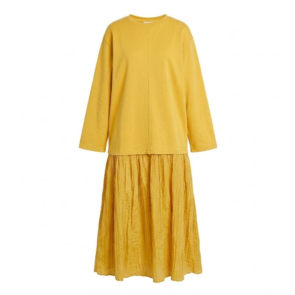 Lella long sleeves dress - butter yellow