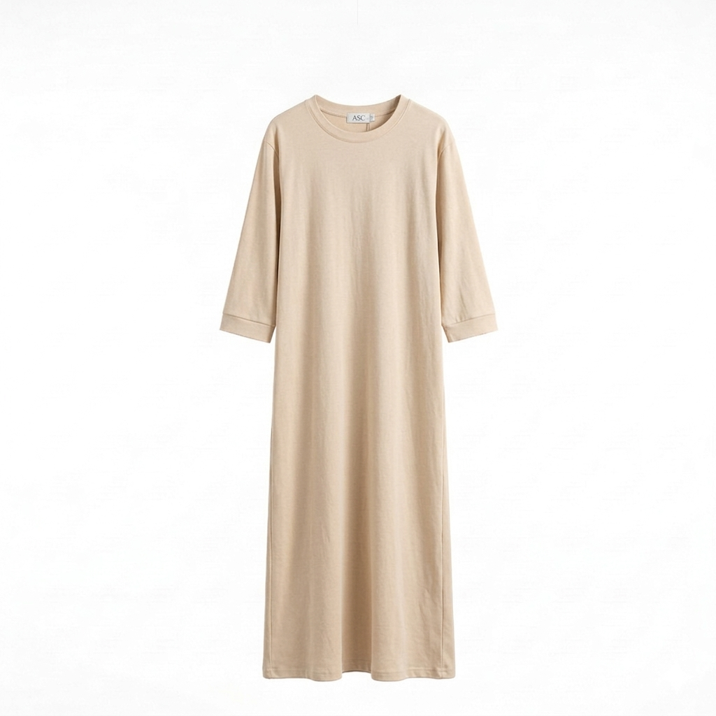 Robe Maxi 'L'Essentiel' – De Ultieme Comfortabele t-shirt dress - beige