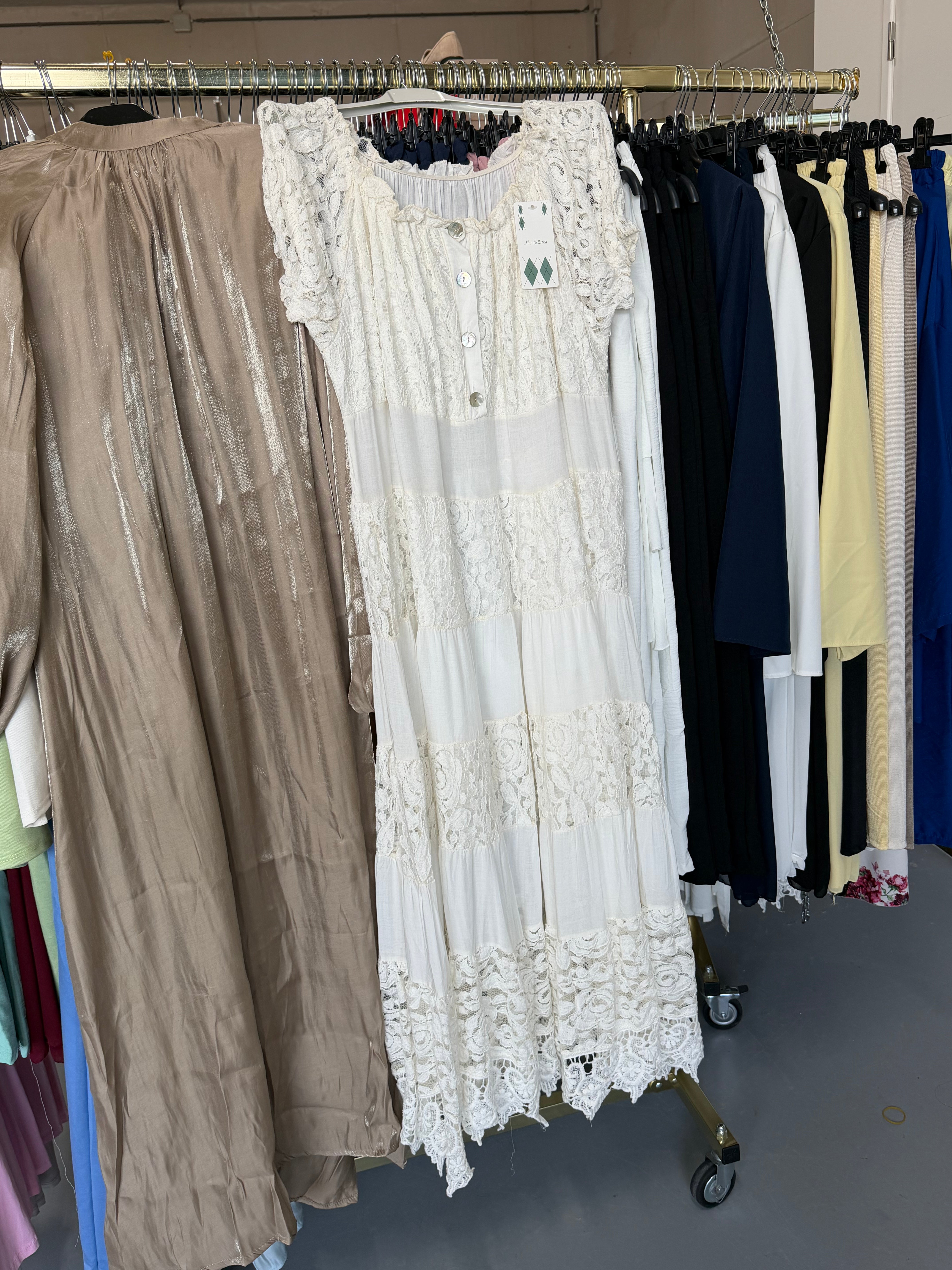 Moos witte blouse jurk wit katoen en katoenen jurk met ruffles wit