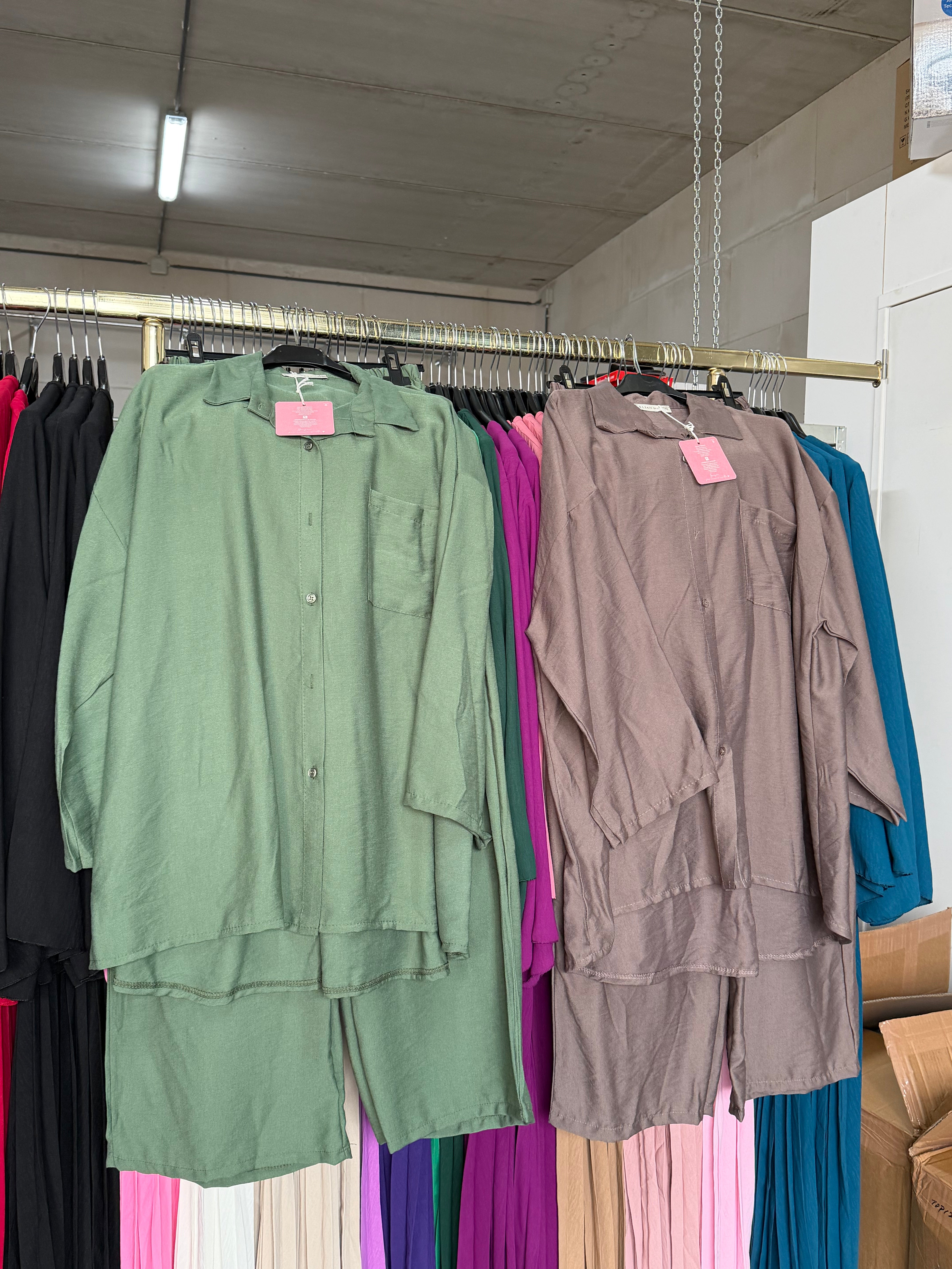 Noor taupe en kaki broek setjes van viscose