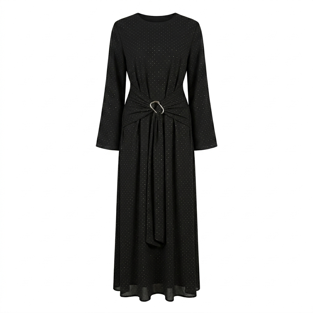 Nenna long sleeves dress - black