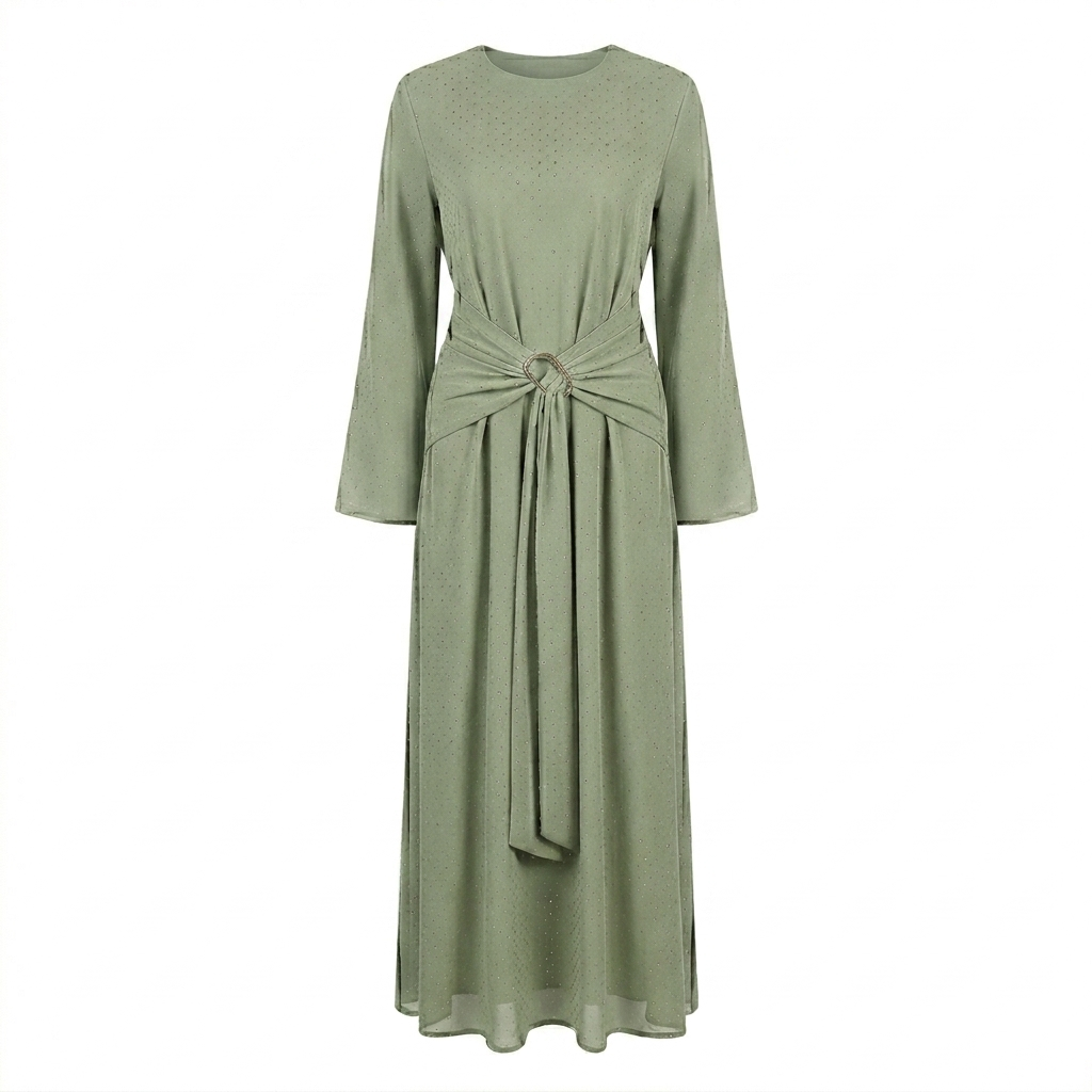Nenna long sleeves dress - khaki