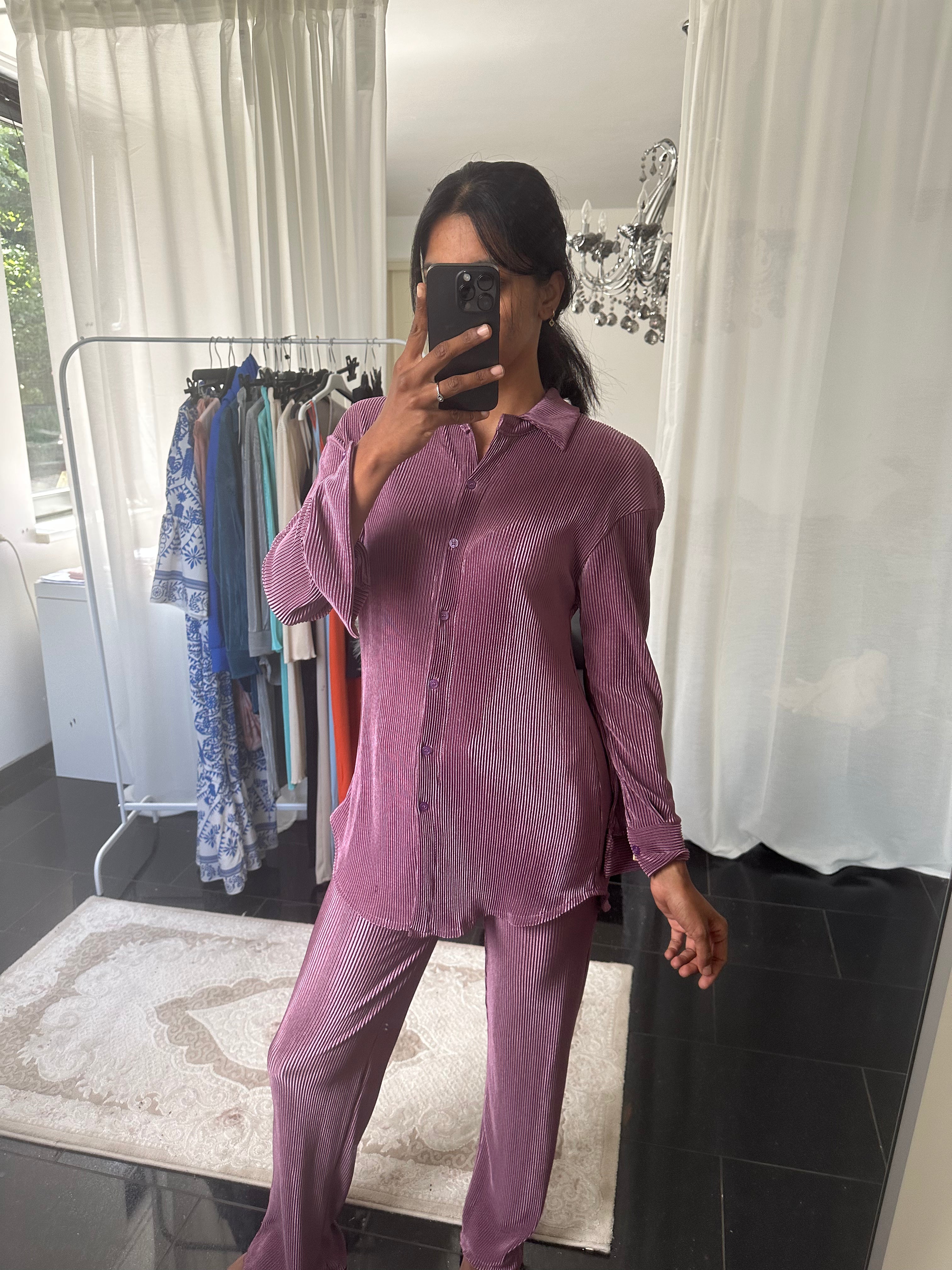 AMBER PLISSE PURPLE SET