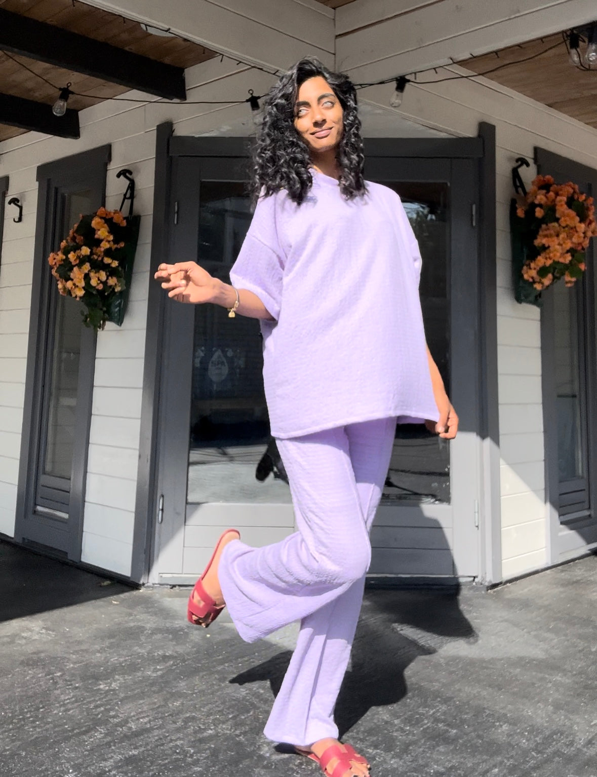 CRÊPE LILA TWEEDELIG SET