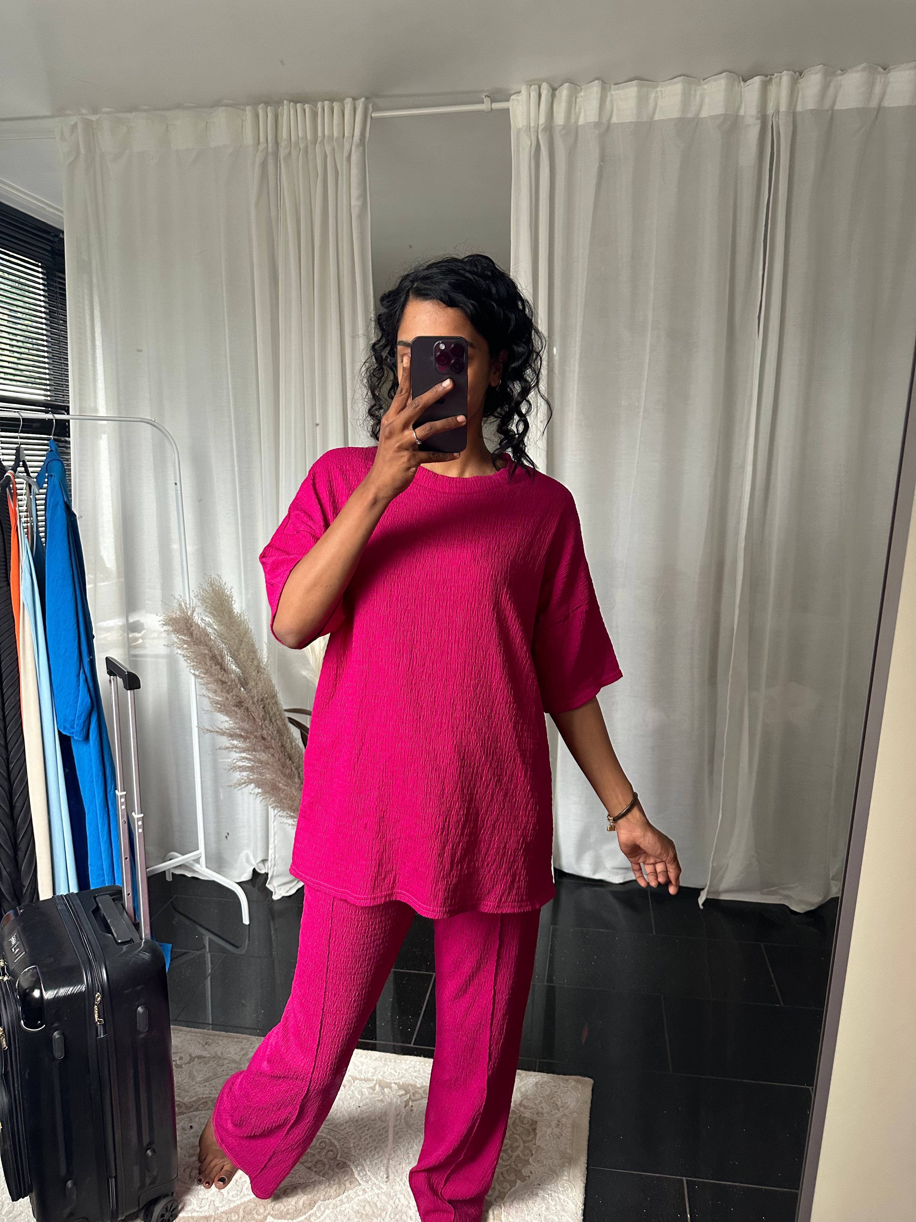 CRÊPE TWEEDELIG KORTE MOUWEN SET PLUS