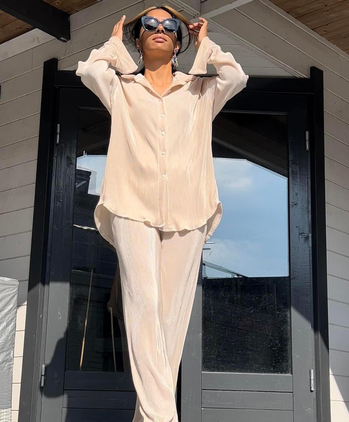 PLISSE TWINSET BEIGE PRE ORDER