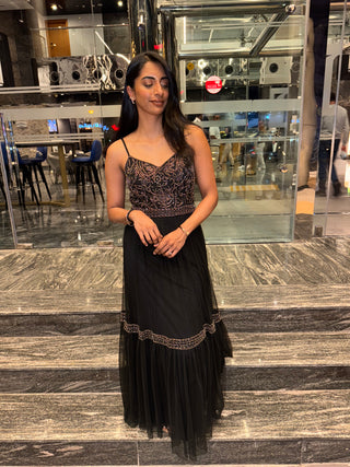 DUBAI GALA DRESS BLACK (Heavy stones)