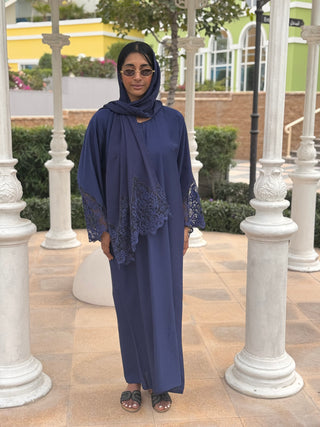 Dubai abaya navy blue with stones