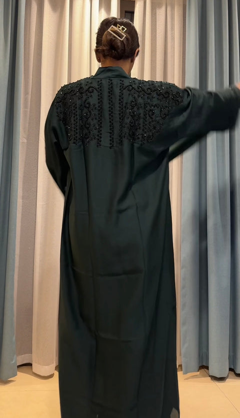 Dubai bedrukte abaya groen