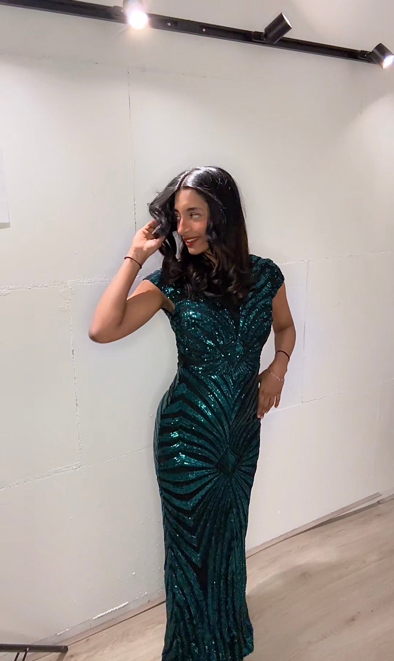 Gala mermaid jurk donker groen