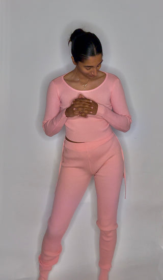 Verstelbare top met rekbare broek roze