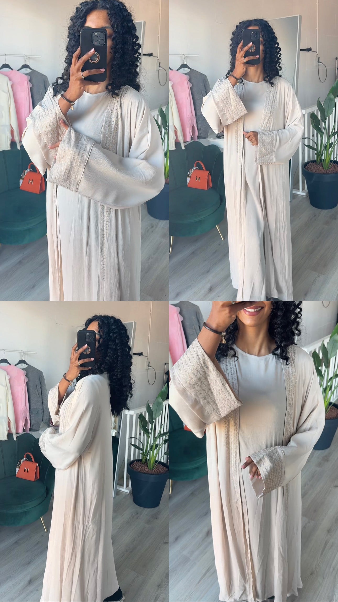 Jurk met kimono zilveren steentjes met goud