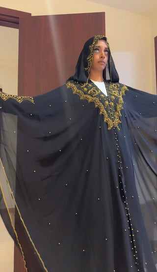 BLACK GOLDEN PARELS DXB ABAYA