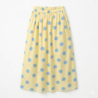 Katoenen rok met stippels rond - yellow