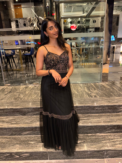 DUBAI GALA DRESS BLACK (Heavy stones)