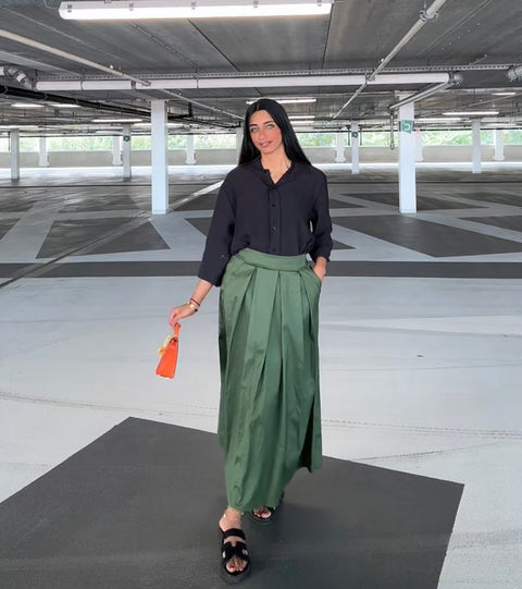 Plooien rok groen - 68030